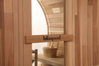 Blisspod Prague 4-6 Person Outdoor Barrel Steam Sauna — Canadian Red Cedar with Full Glass Back