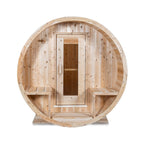 Dundalk Leisurecraft 4-Person Canadian Timber Serenity Barrel Sauna With Solid Wood Benches