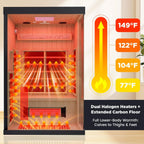 Thermora Pandora Premium 2-Person Infrared Sauna with Red Light Therapy & Himalayan Salt | SAK67305