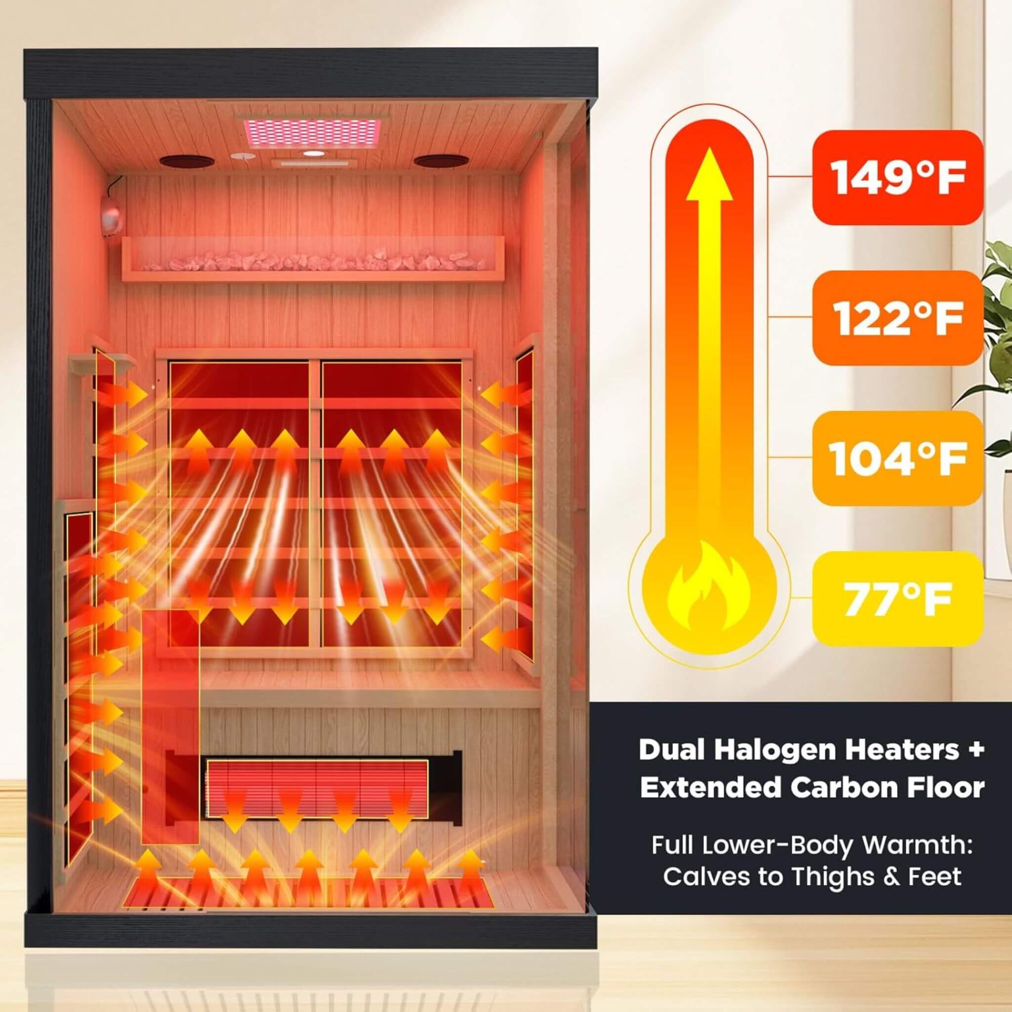 Thermora Pandora Premium 2-Person Infrared Sauna with Red Light Therapy & Himalayan Salt | SAK67305