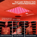 Thermora Pandora Premium 2-Person Infrared Sauna with Red Light Therapy & Himalayan Salt | SAK67305