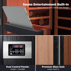 Thermora Pandora Premium 2-Person Infrared Sauna with Red Light Therapy & Himalayan Salt | SAK67305