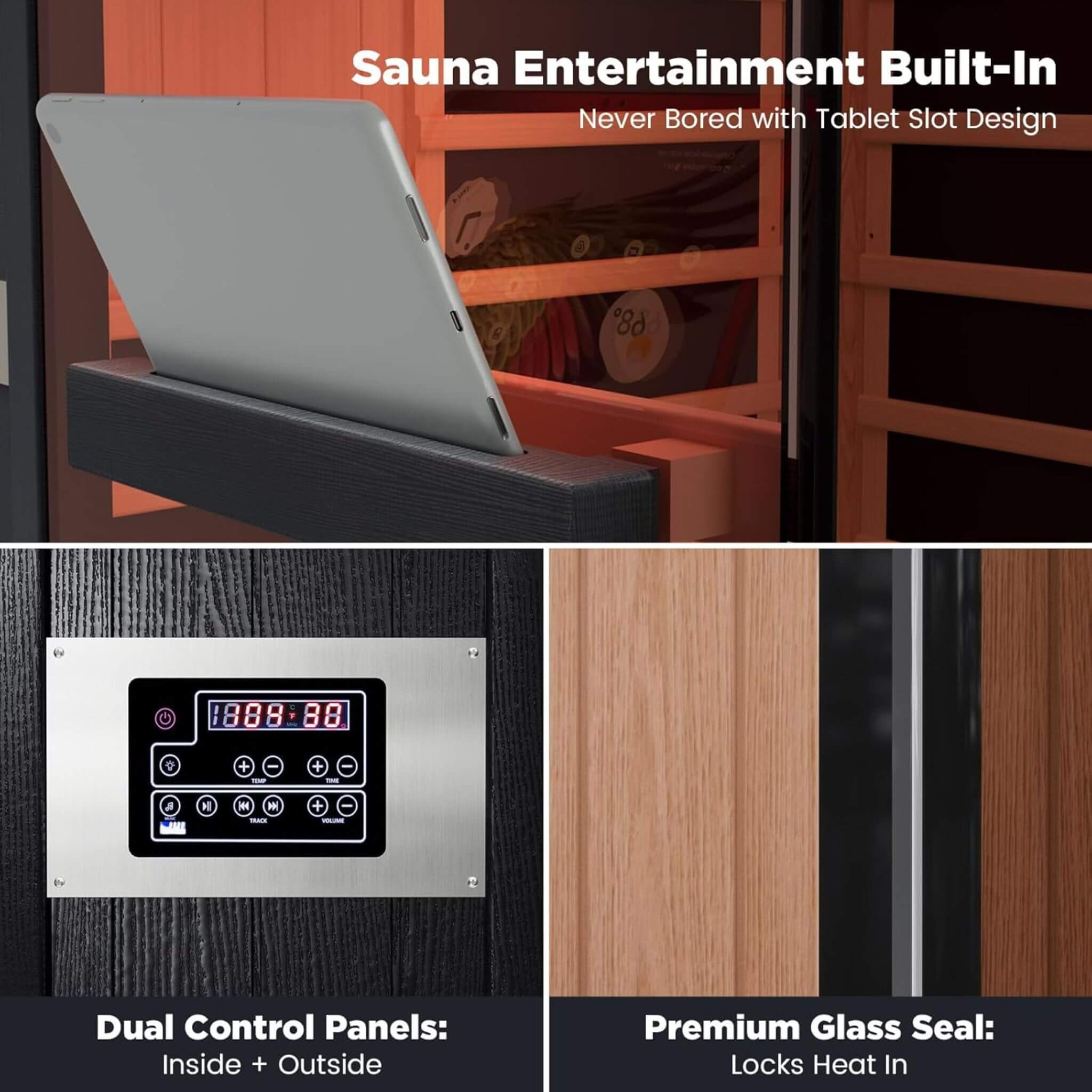 Thermora Pandora Premium 2-Person Infrared Sauna with Red Light Therapy & Himalayan Salt | SAK67305