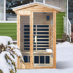 Thermora Vexa 2-Person Outdoor Infrared Sauna with Bluetooth Audio and LED Lighting