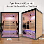 Thermora Vapor Luxury 2-Person Canadian Hemlock Wood Far Infrared Home Sauna